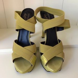 Donald J. Pliner Chartreuse Heels - Size 7.5